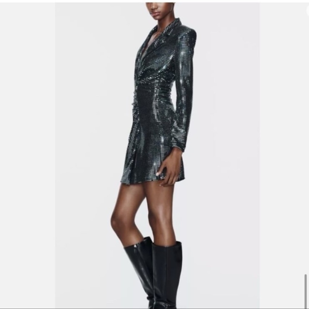 Zara Shimmering Black Dress